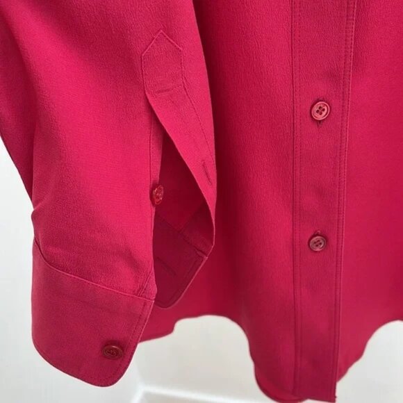 Red silk top blouse - Picture 3 of 4